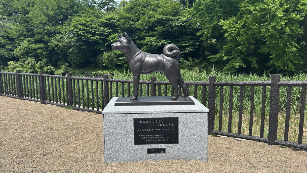 秋田犬銅像