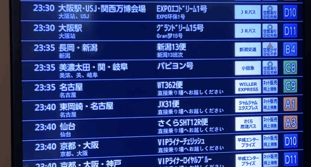 バスタ新宿案内板