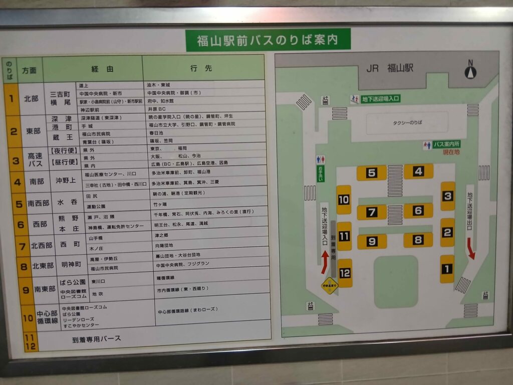 福山駅バスターミナル全体